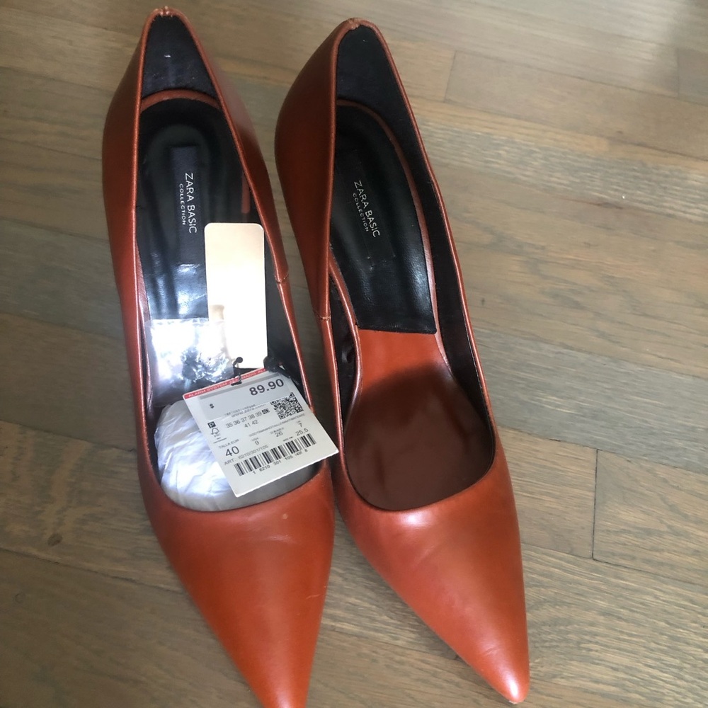 Zara Women's Burnt Orange/ Cognac Heels